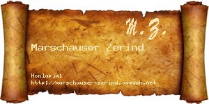 Marschauser Zerind névjegykártya